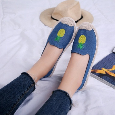 Espadrile de dama de zi cu zi cu broderie flamingo in mai multe culori