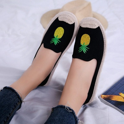 Espadrile de dama de zi cu zi cu broderie flamingo in mai multe culori