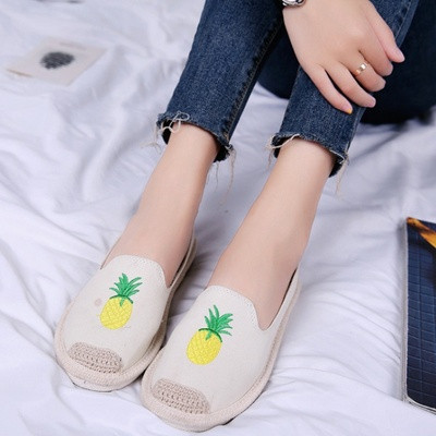 Espadrile de dama de zi cu zi cu broderie flamingo in mai multe culori